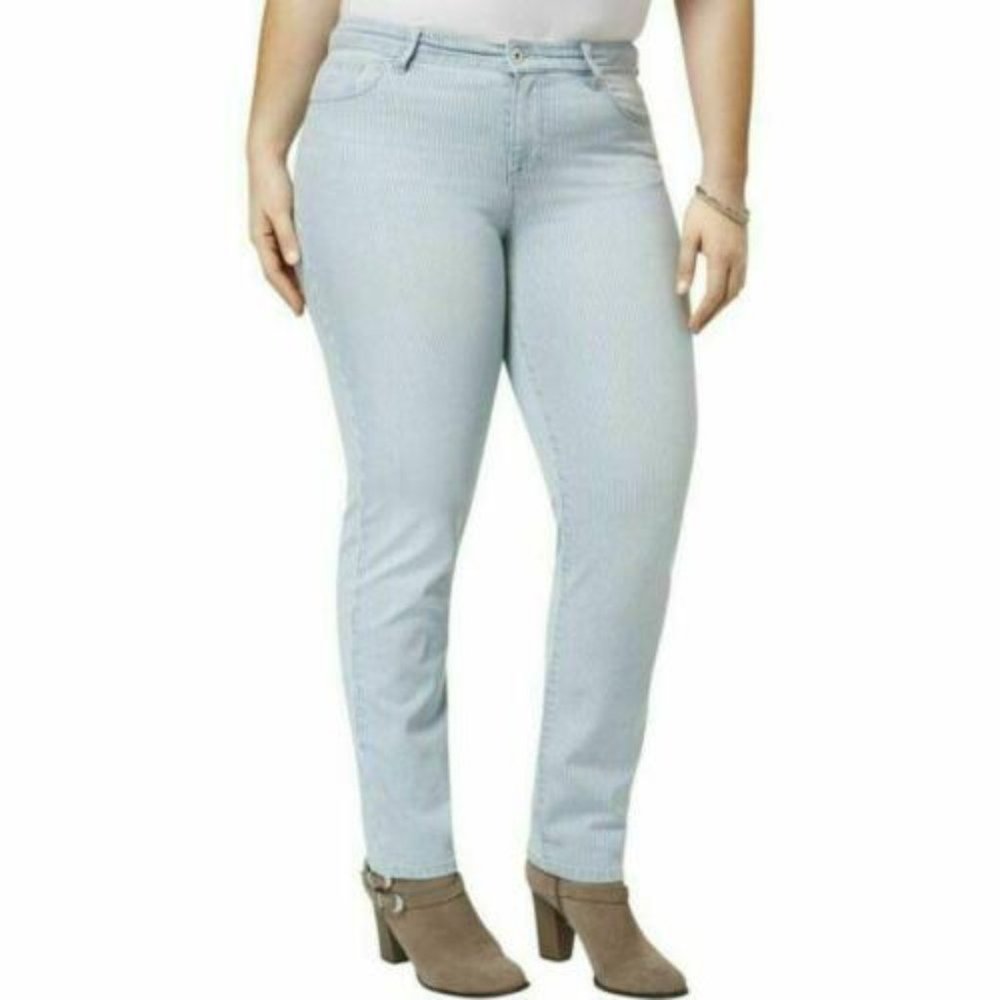 Style & Co. Women's Plus Denim Striped Jeans 16W